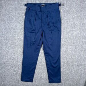 Todd Snyder Pants Mens 29x27 Blue Pleated Gurkha Cotton Italian Tapered Military
